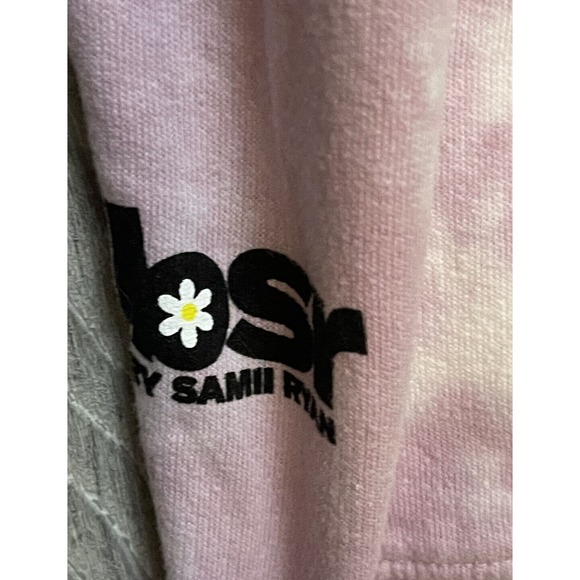 By Samii Ryan Purple and White Tie Dye Long Sleeve Cropped Crew‎ Neck Sweatshirt - Picture 6 of 7